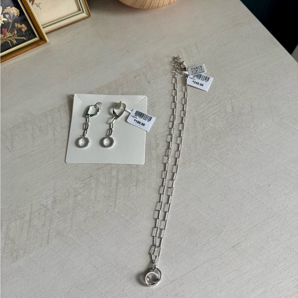 Paris 1901 Silver Necklace And Earring Set